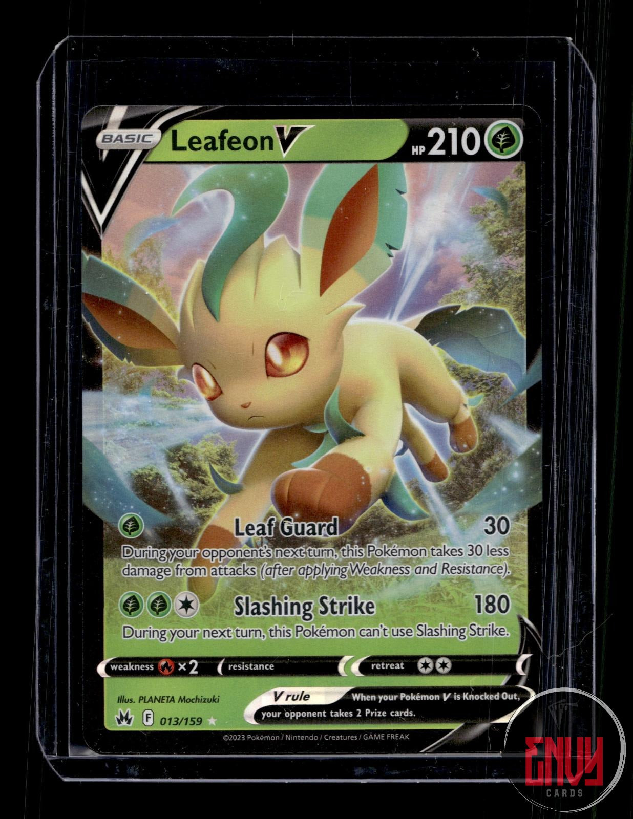 Leafeon V Near Mint 013/159 V Rare Crown Zenith Pokemon Holo