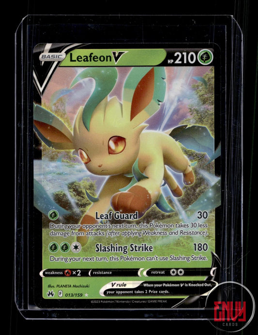 Leafeon V Near Mint 013/159 V Rare Crown Zenith Pokemon Holo