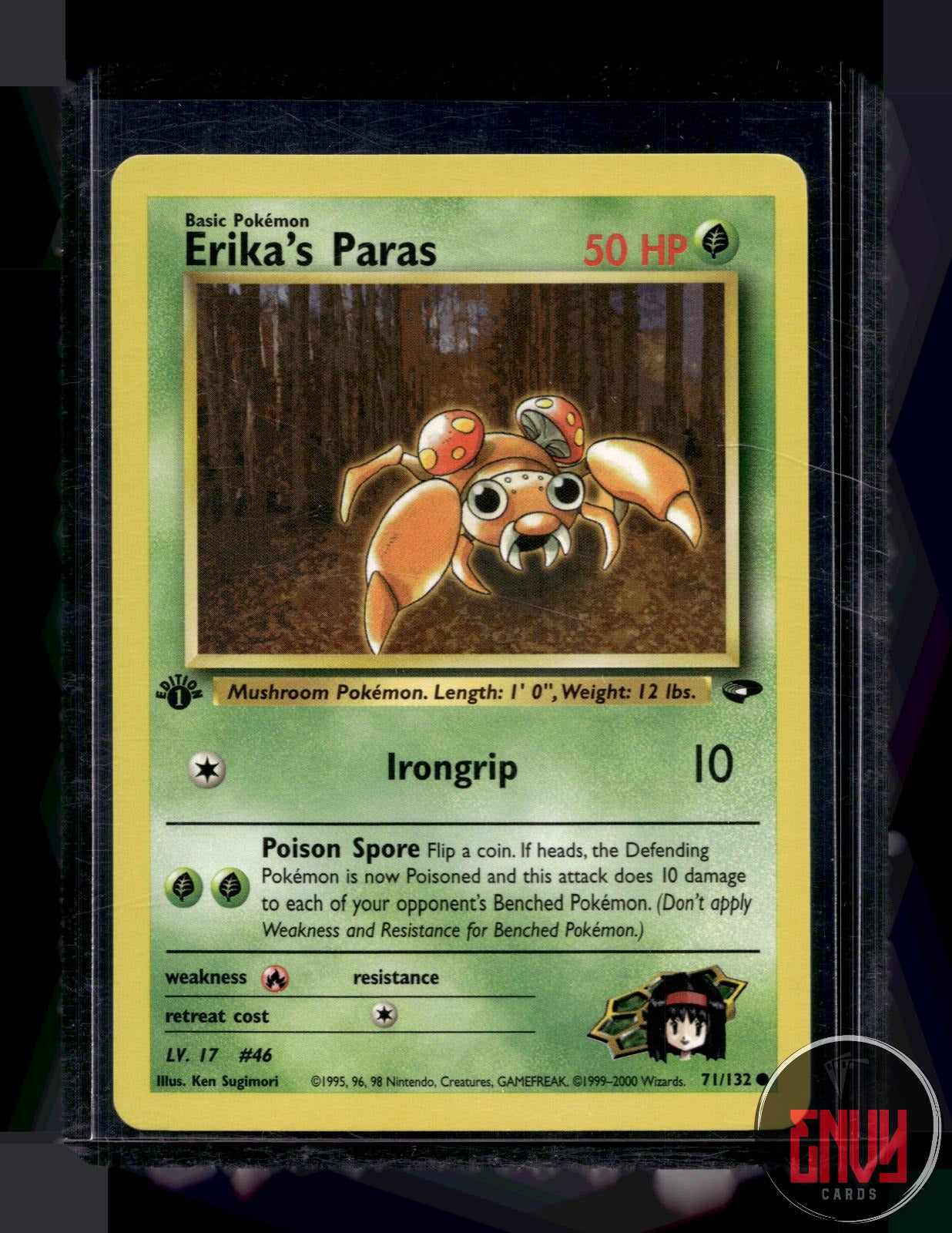 Erika's Paras Lightly Played 71/132 Common Gym Challenge Pokemon 1st Edition