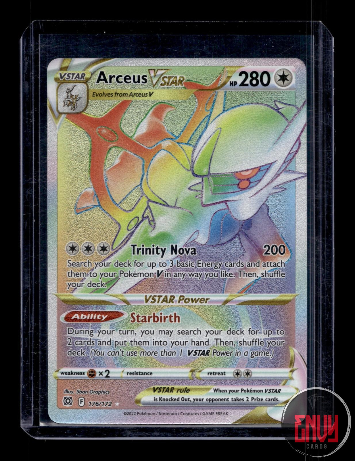 Arceus VSTAR Near Mint 176/172 Rainbow Rare Brilliant Stars Pokemon