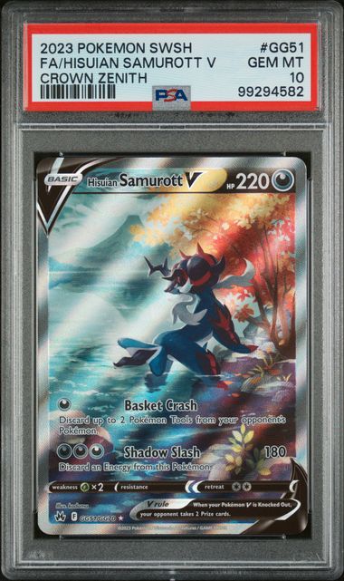 Hisuian Samurott V GG51/GG70 Crown Zenith PSA 10