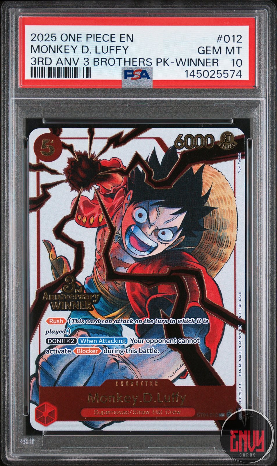 Monkey D. Luffy 012 Winner One Piece PSA 10