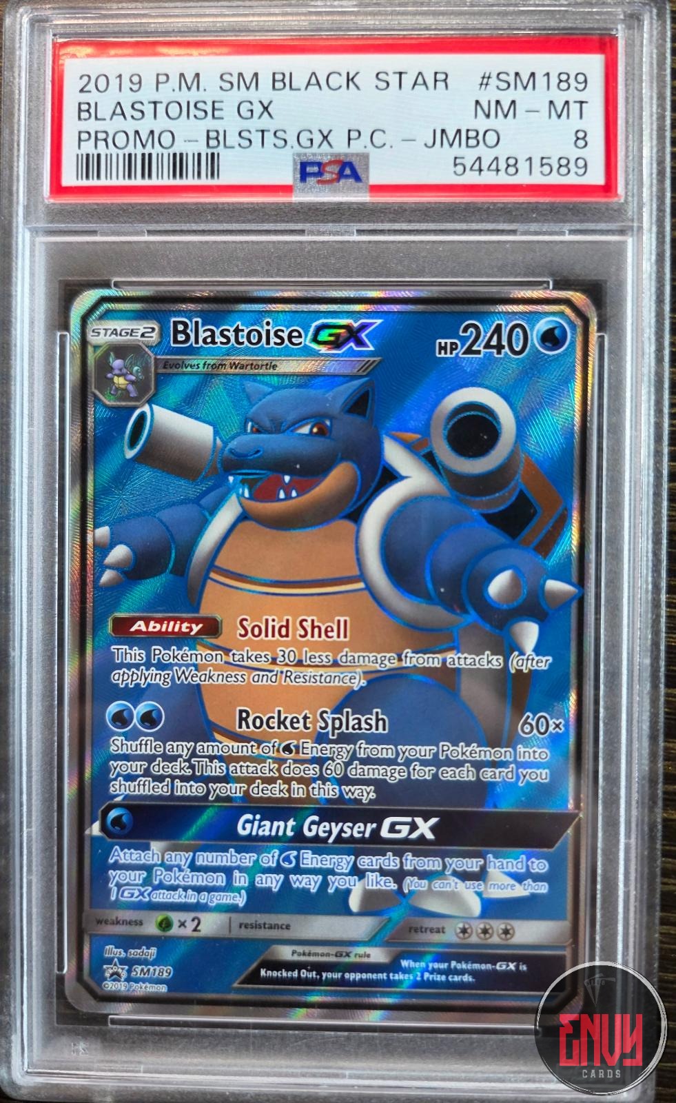 Blastoise Gx Sm189 Blastoise-Gx Premium Collection-Jumbo Pokemon PSA 8 Nm-Mt