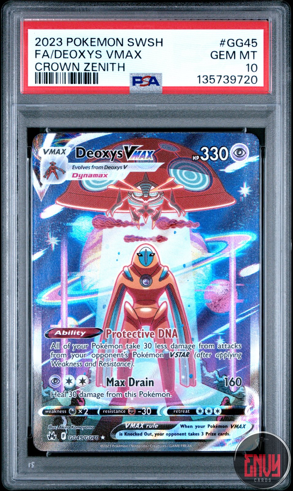 Deoxys Vmax Gg45/Gg70 Sword Shield Crown Zenith Pokemon PSA 10