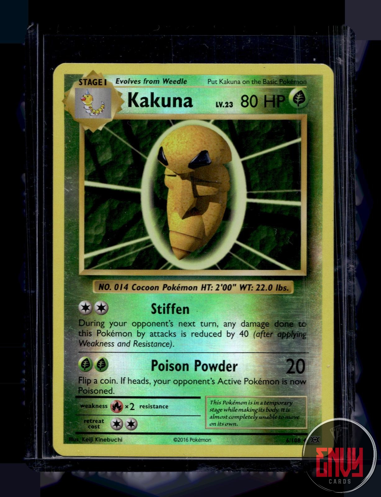 Kakuna Lightly Played 6/108 Uncommon Evolutions Pokemon Reverse Holo