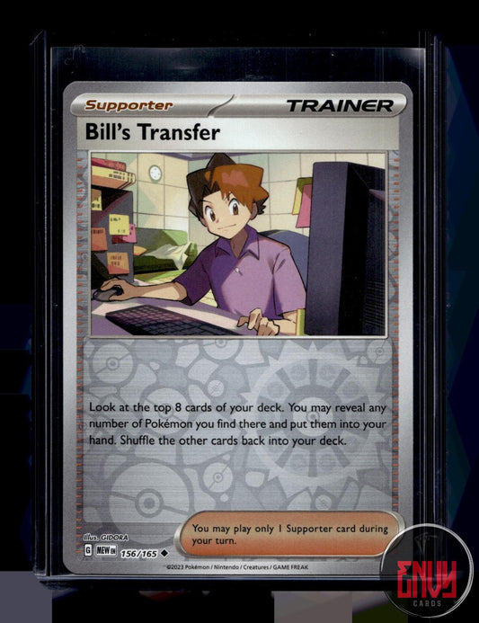 Bill's Transfer Near Mint 156/165 Uncommon 151 Pokemon Reverse Holo