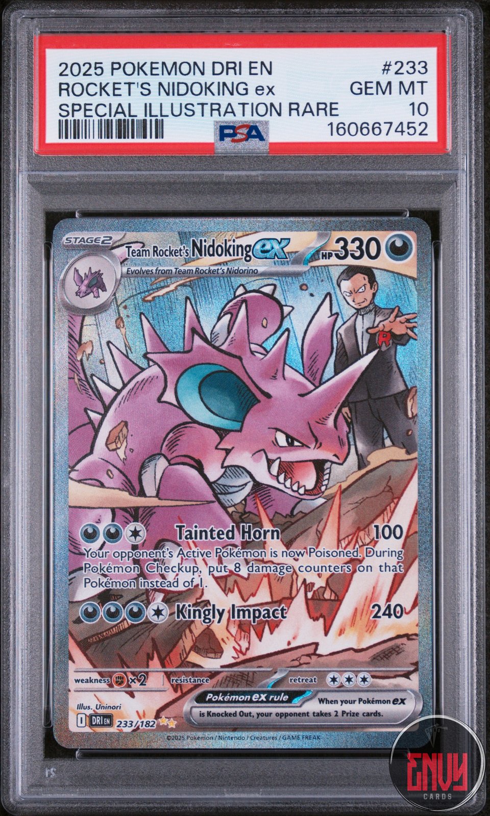 Team Rocket's Nidoking EX 233/182 Special Illustration Rare Pokemon PSA 10