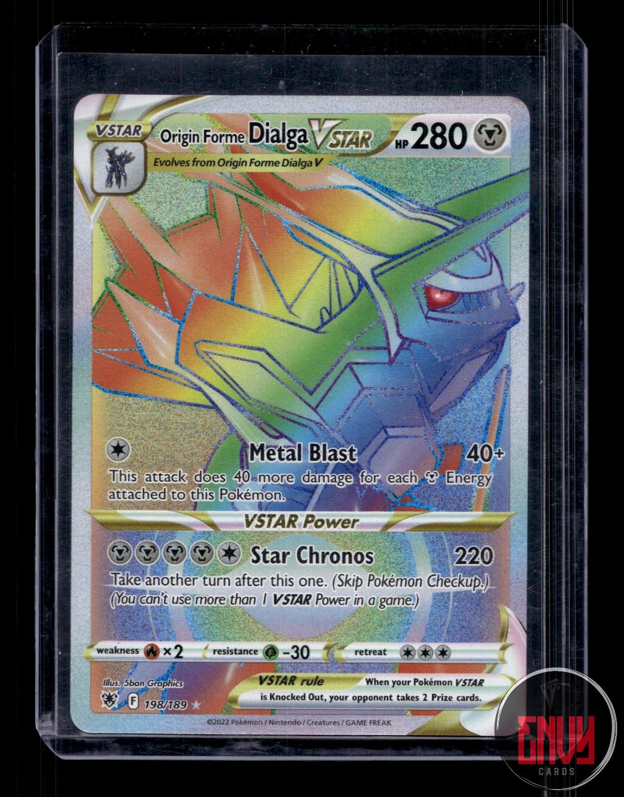 Origin Forme Dialga VSTAR NM 198/189 Rainbow Rare Astral Radiance Pokemon Holo
