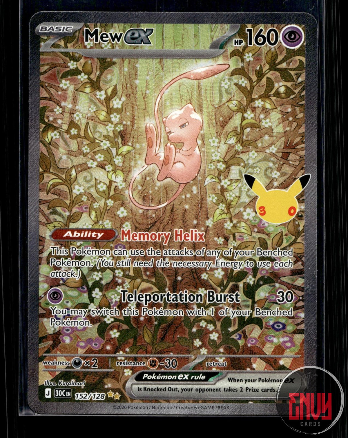 Mew ex NM 152/128 SIR ME: 30th Celebration Pokemon Holo