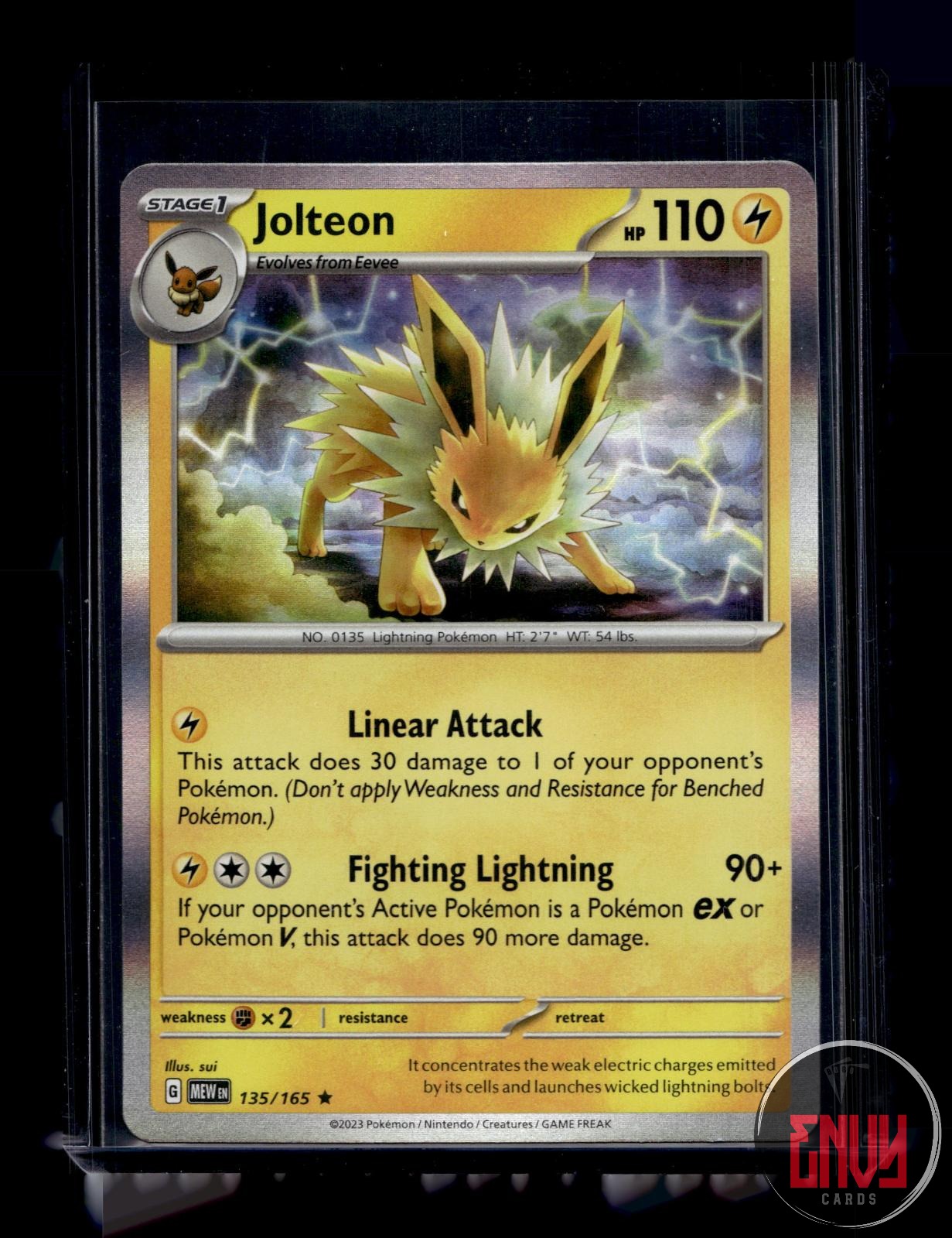 Jolteon Near Mint 135/165 Rare 151 Pokemon Holo