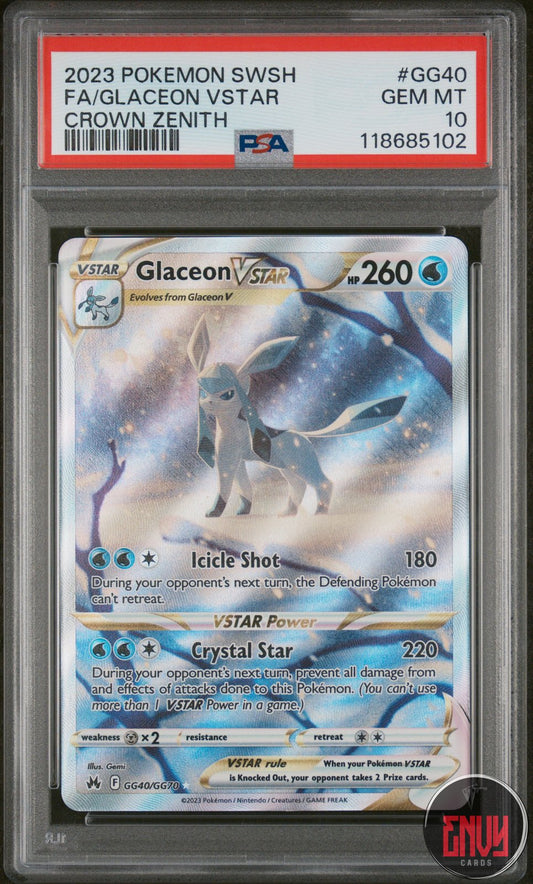Glaceon Vstar Gg40/Gg70 Sword Shield Crown Zenith Pokemon PSA 10 Gem Mint