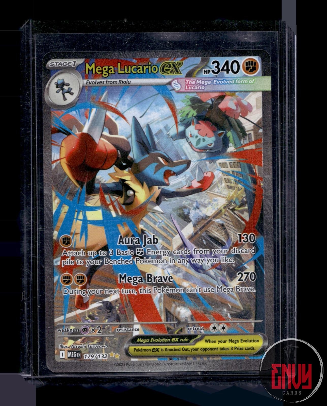 Mega Lucario ex NM 179/132 Special Illustration Rare Mega Evolution Pokemon Holo