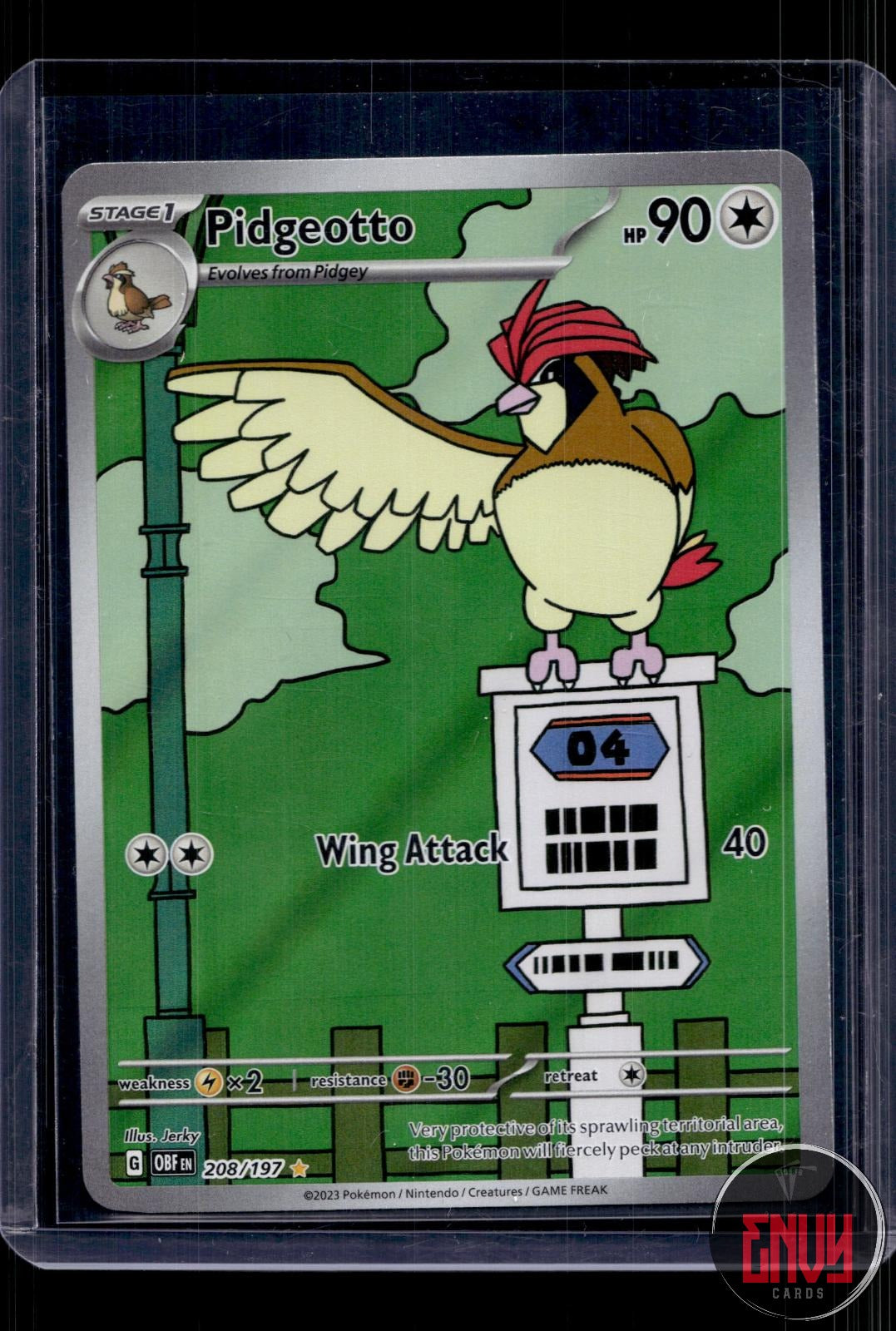 Pidgeotto NM 208/197 IR Obsidian Flames Pokemon Holo