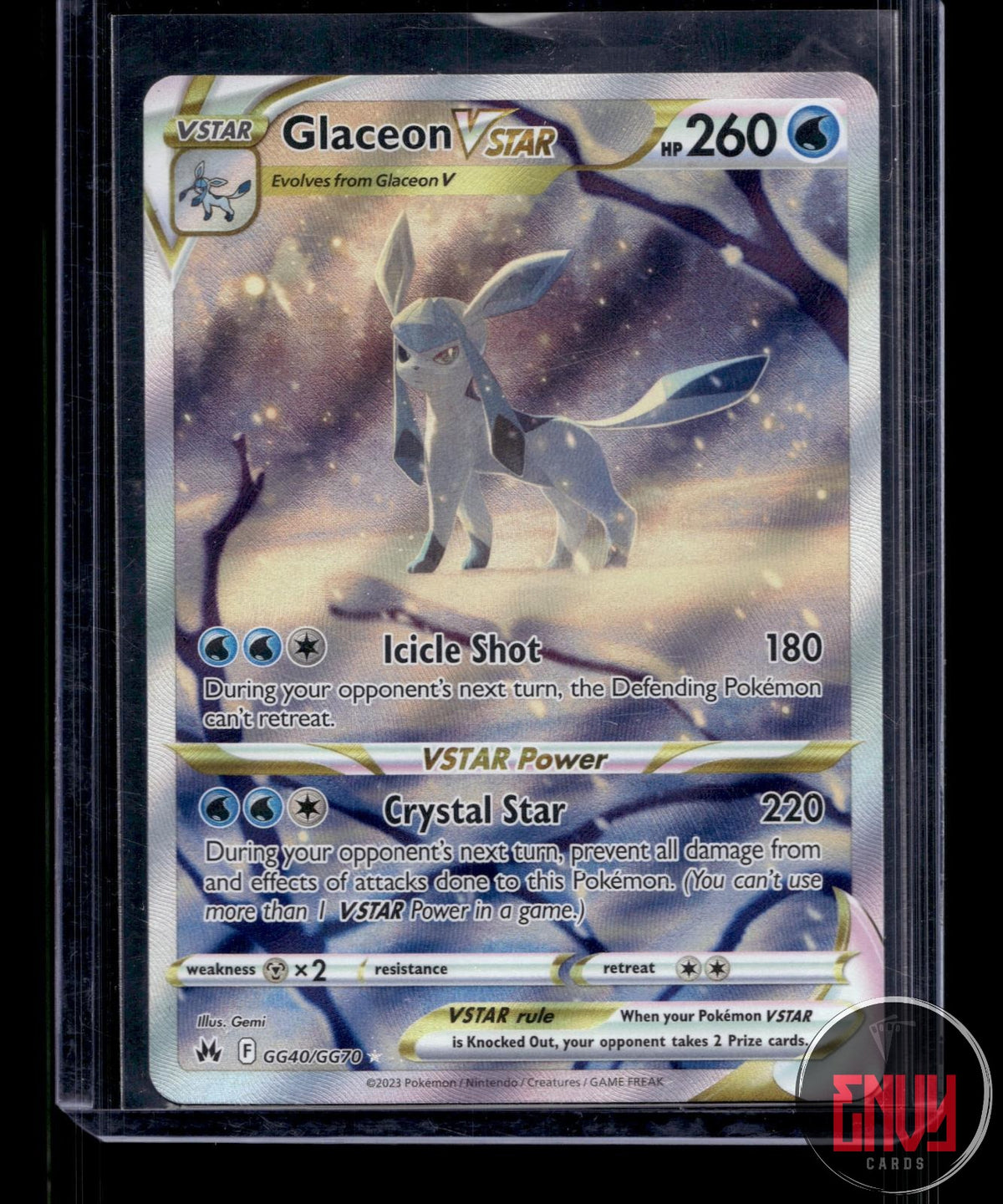 Glaceon VSTAR NM GG40/GG70 UR Crown Zenith Galarian Gallery Pokemon Holo