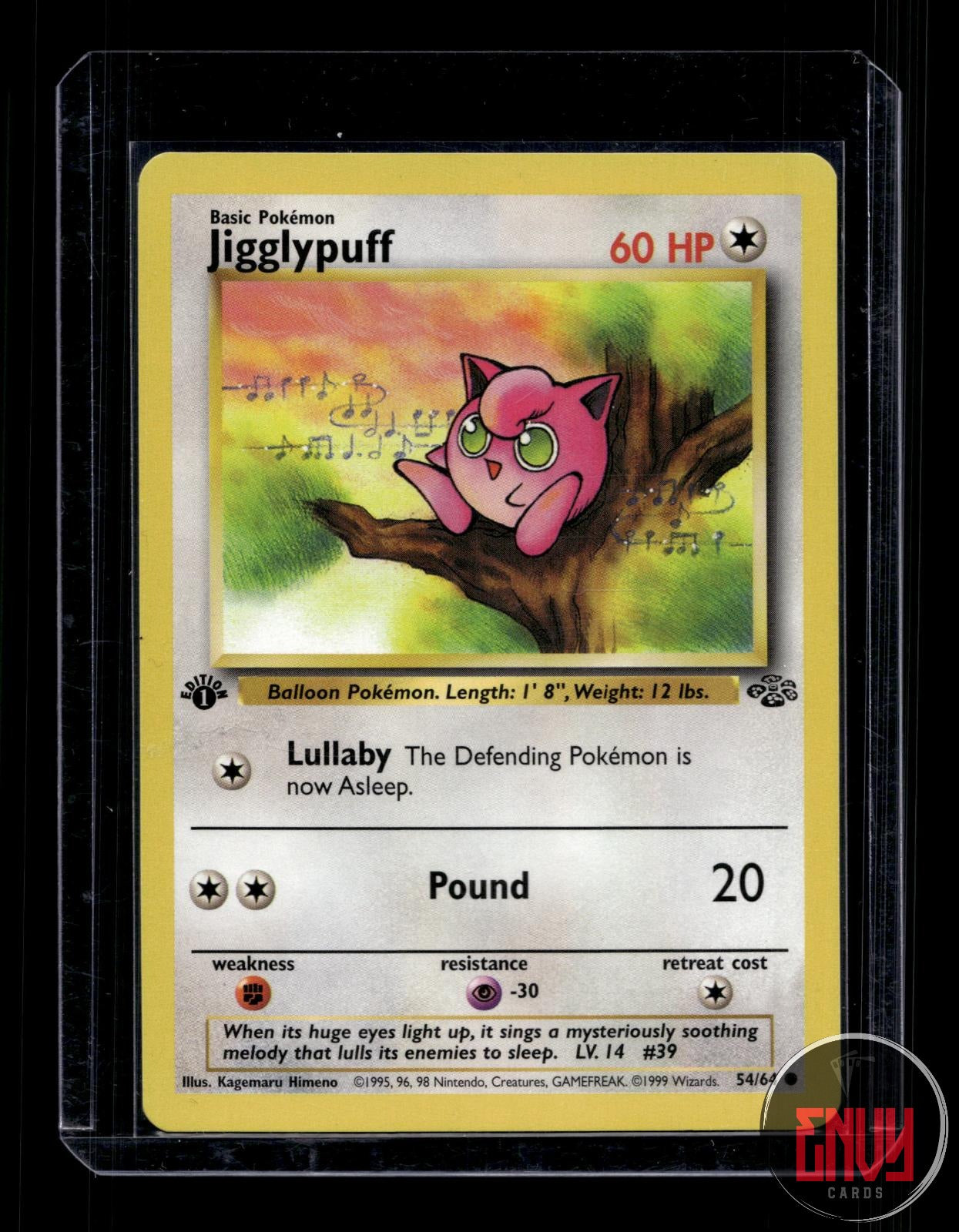 Jigglypuff Near Mint 54/64 Common Jungle Pokemon 1st Edition