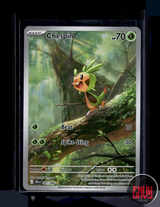 Chespin Near Mint 087/086 Illustration Rare Chaos Rising Pokemon Holo