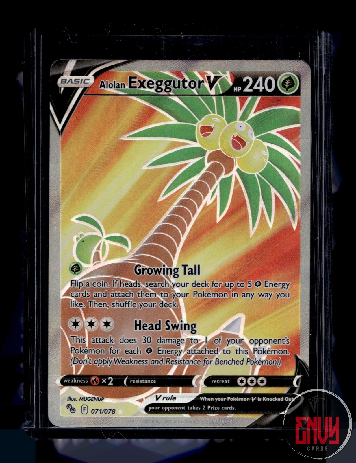 Alolan Exeggutor V Near Mint 071/078 Ultra Rare Pokemon GO Pokemon Holo