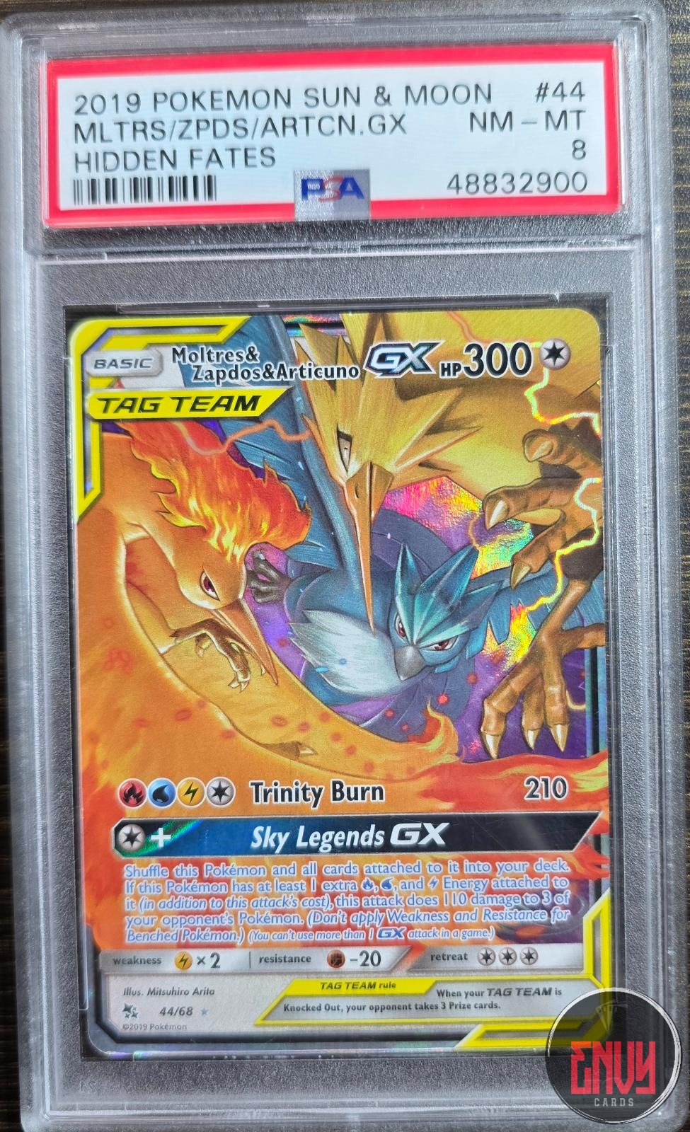 Moltres & Zapdos & Articuno Gx 44/68 Hidden Fates Pokemon PSA 8 Nm-Mt