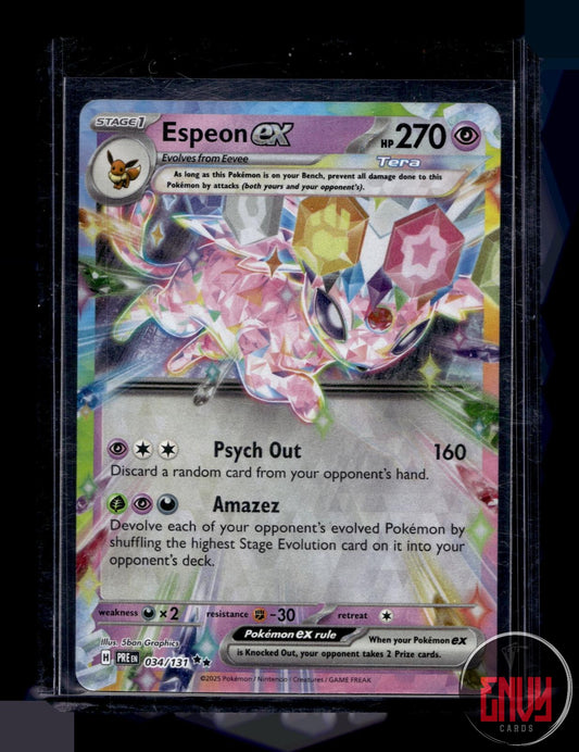 Espeon ex Near Mint 034/131 Double Rare Prismatic Evolutions Pokemon