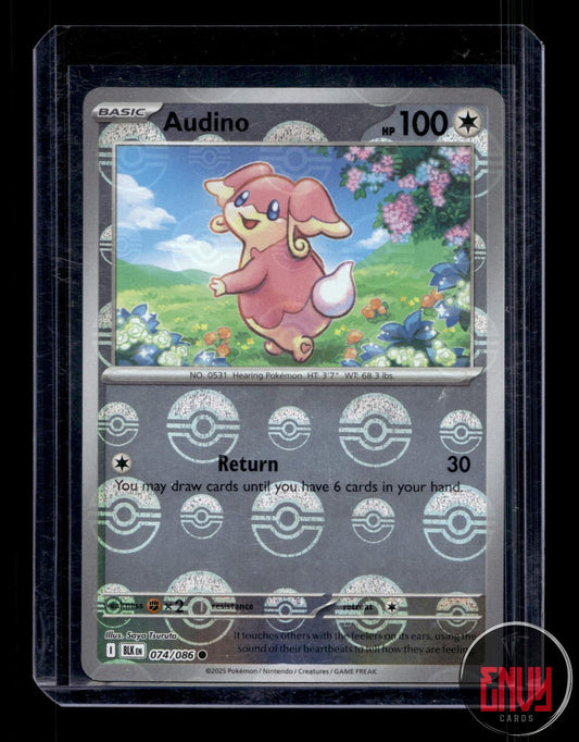 Audino (Poke Ball Pattern) Near Mint 074/086 Common Black Bolt Pokemon Holo