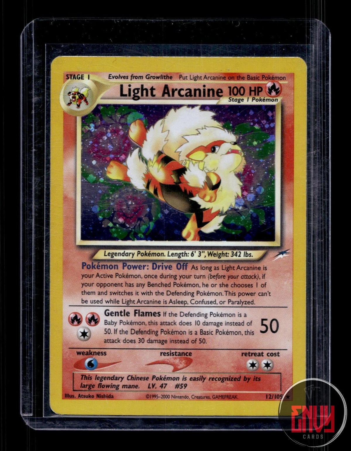 Light Arcanine Lightly Played 12/105 Rare Neo Destiny Pokemon Unlimited Holo