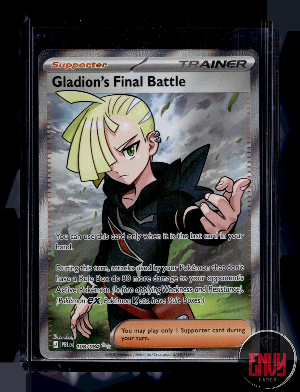 Gladion's Final Battle Near Mint 108/084 Ultra Rare Pitch Black Pokemon Holo