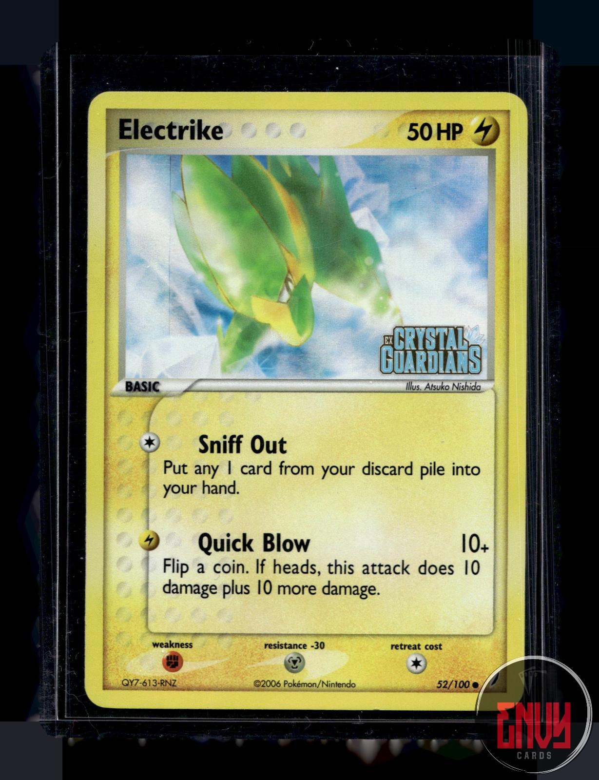 Electrike Moderately Played 52/100 Common Crystal Guardians Pokemon Reverse Holo