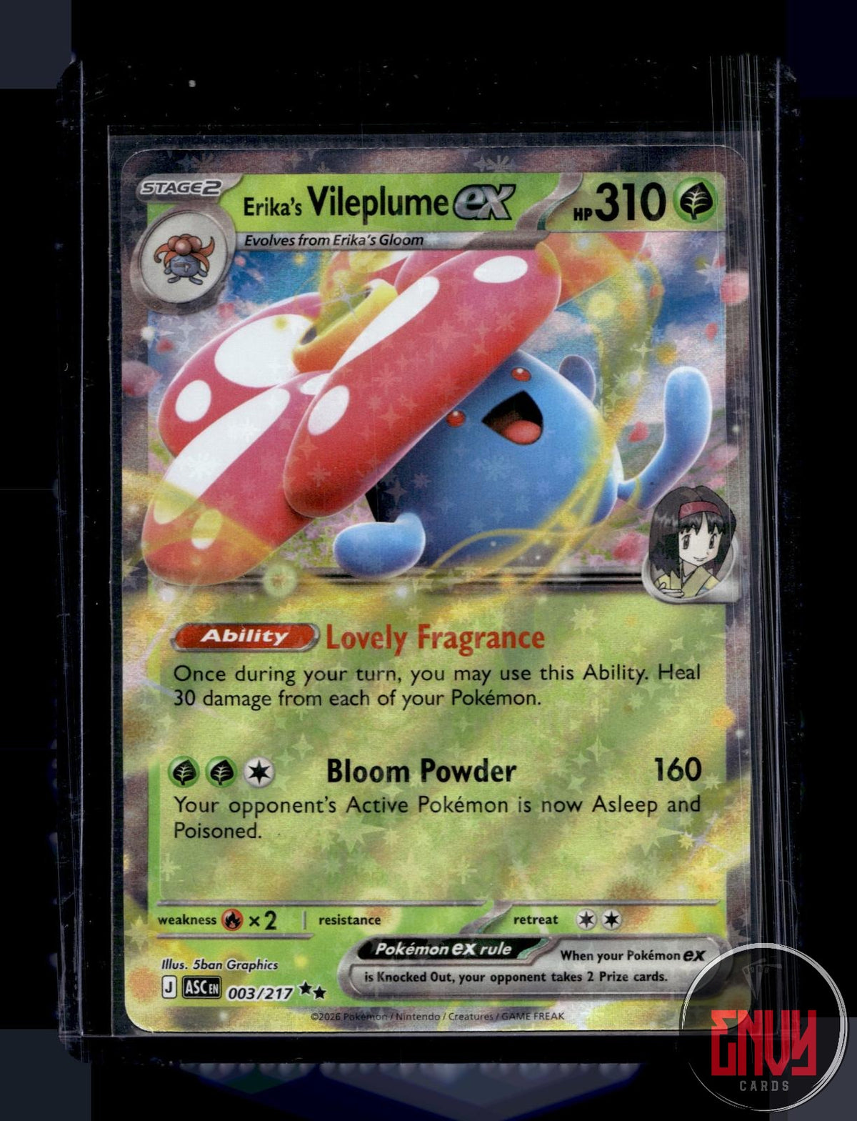 Erika's Vileplume ex NM 003/217 RR Ascended Heroes Pokemon Holo