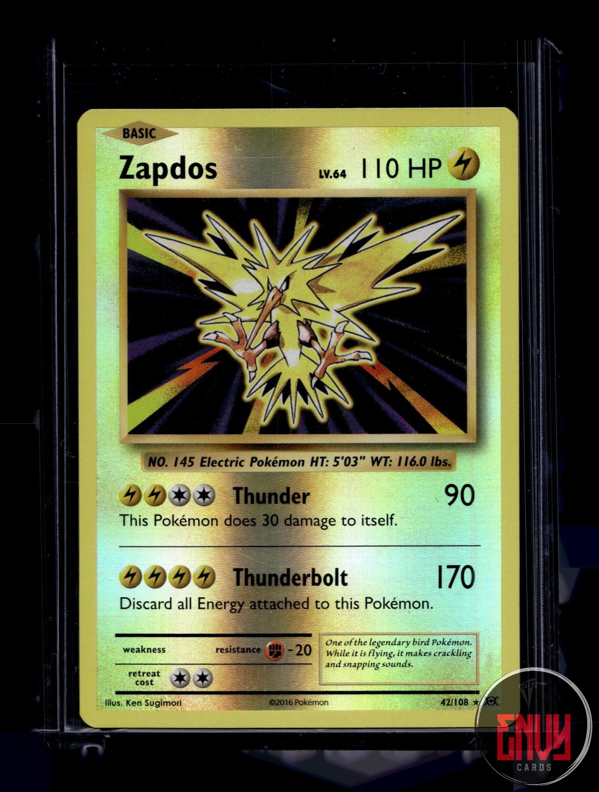 Zapdos Near Mint 42/108 Rare Evolutions Pokemon Reverse Holo