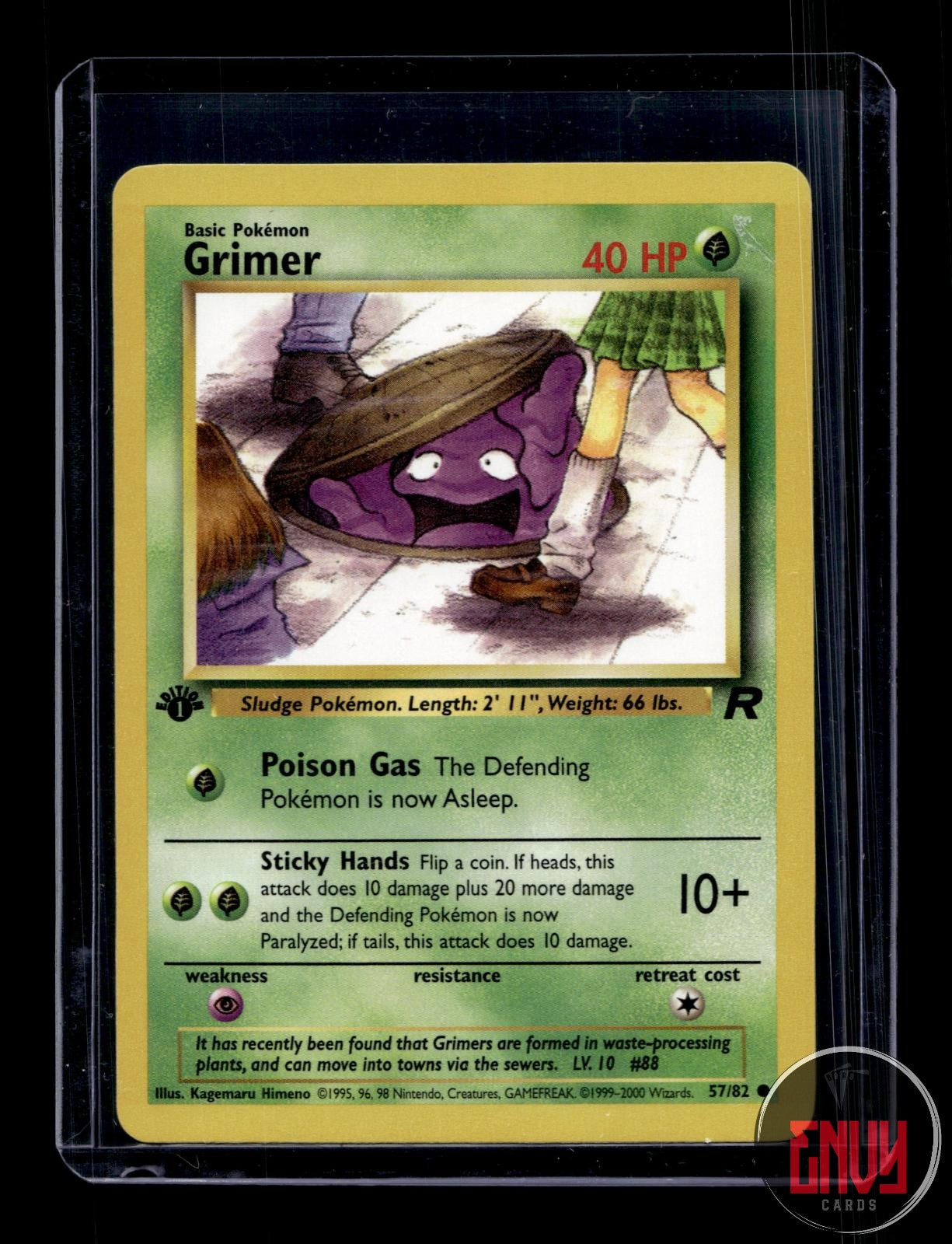 Grimer Lightly Played 57/82 Common Team Rocket Pokemon 1st Edition