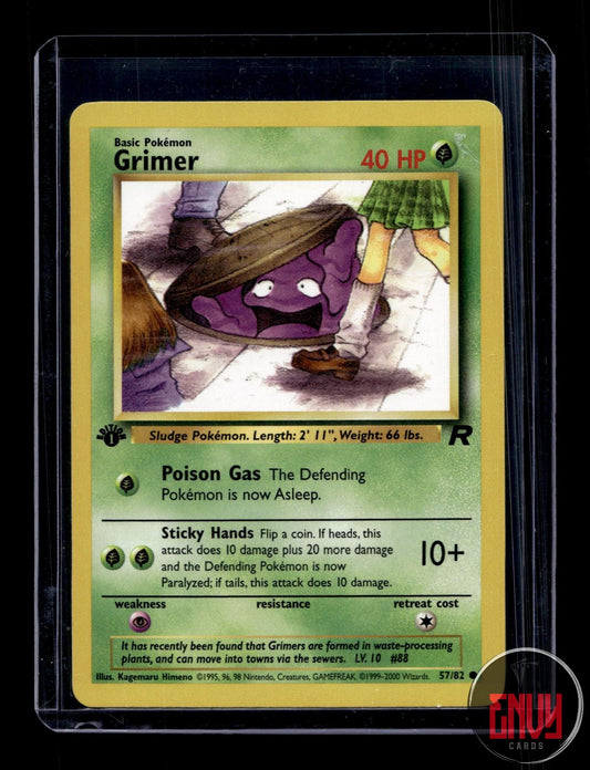Grimer Lightly Played 57/82 Common Team Rocket Pokemon 1st Edition