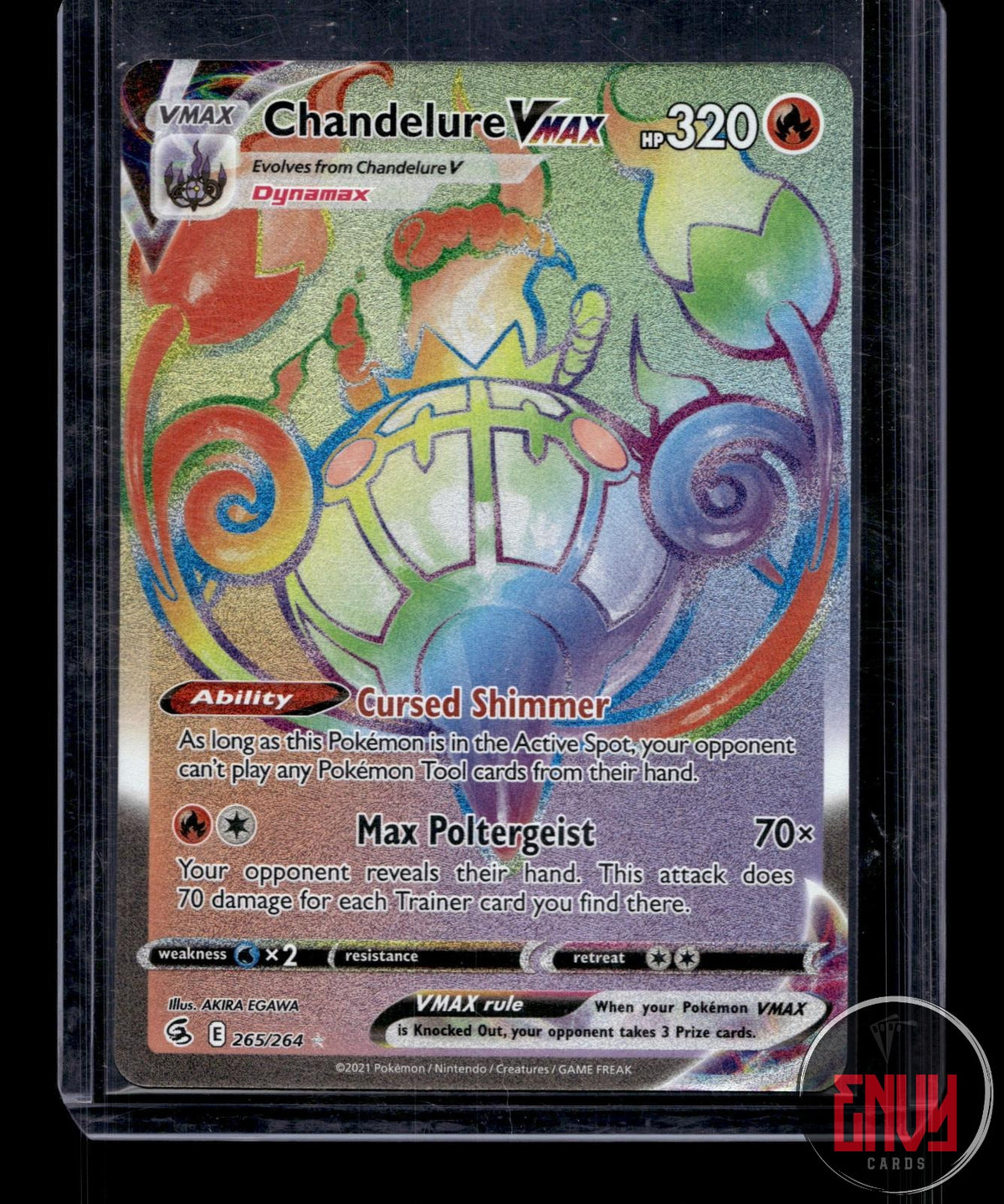 Chandelure VMAX NM 265/264 Rainbow Fusion Strike Pokemon Holo