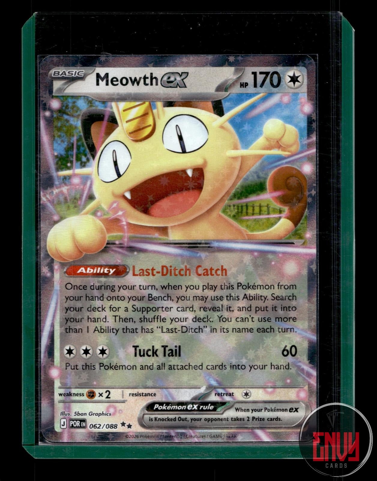 Meowth ex Near Mint 062/088 Double Rare Perfect Order Pokemon