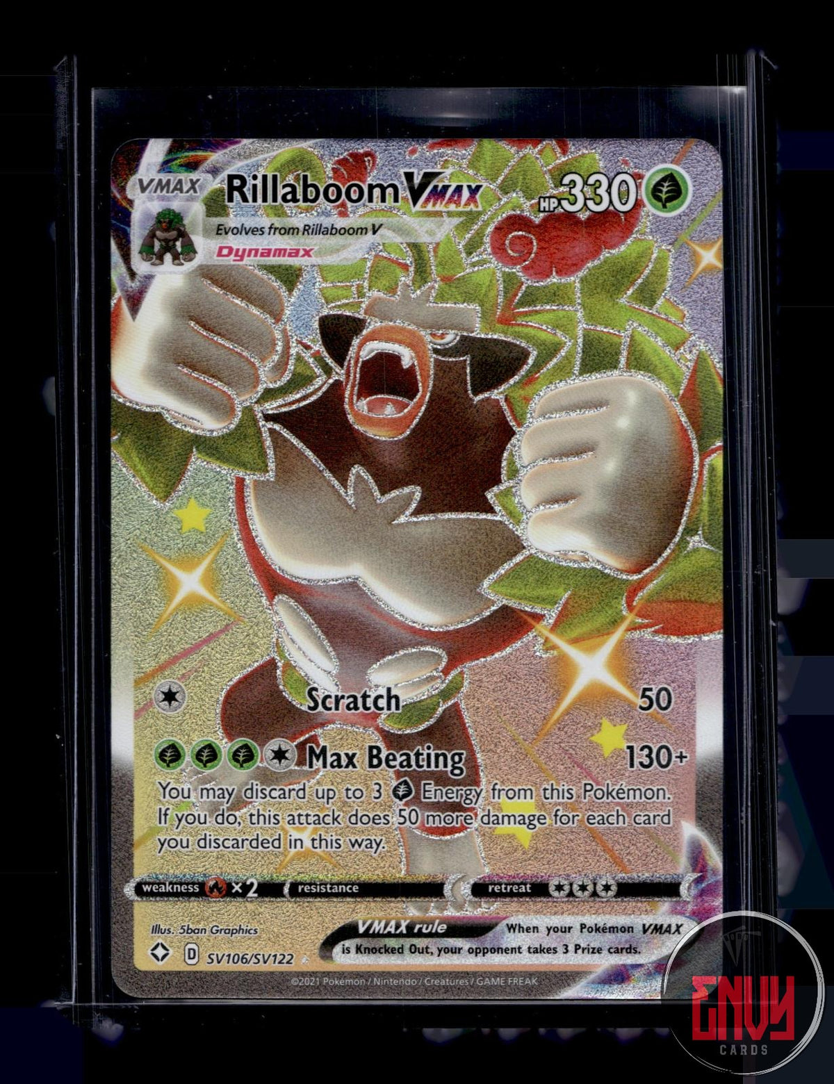 Rillaboom VMAX NM SV106/SV122 VMAX Rare Shining Fates Shiny Vault Pokemon Holo