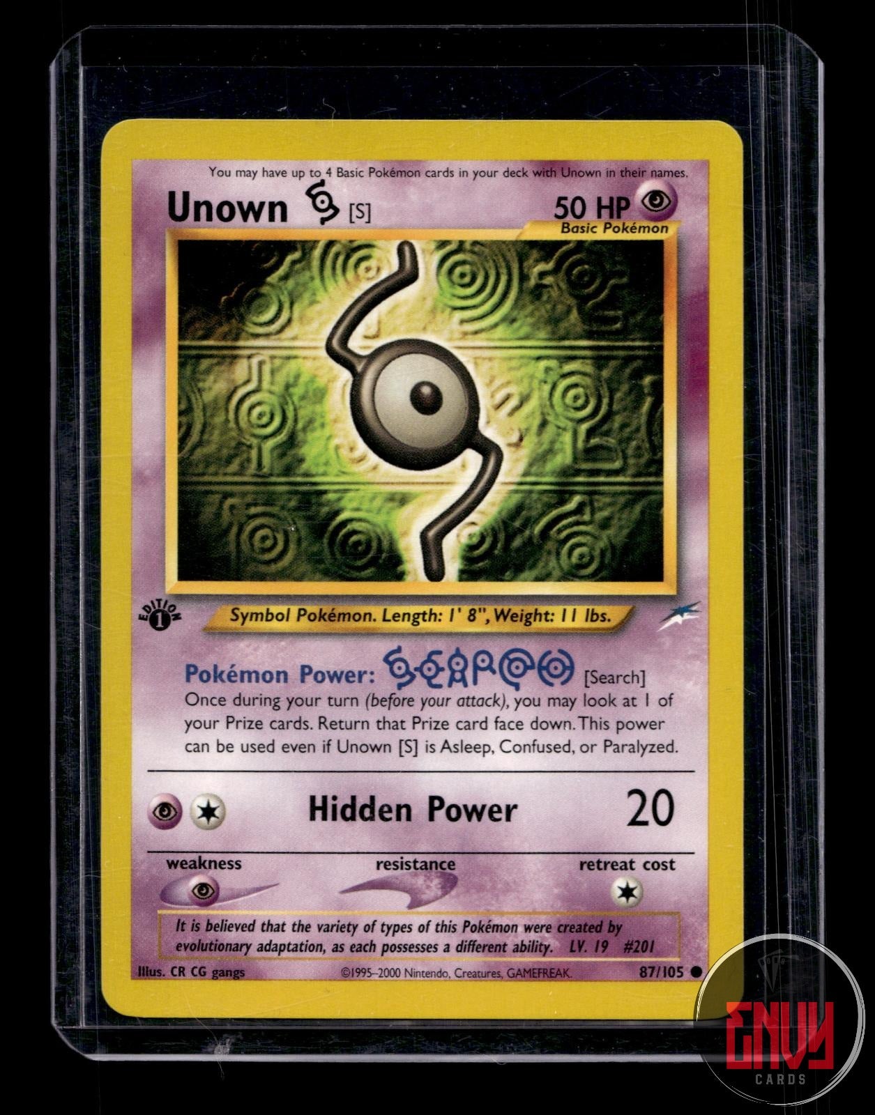Unown [S] Lightly Played 87/105 Common Neo Destiny Pokemon 1st Edition