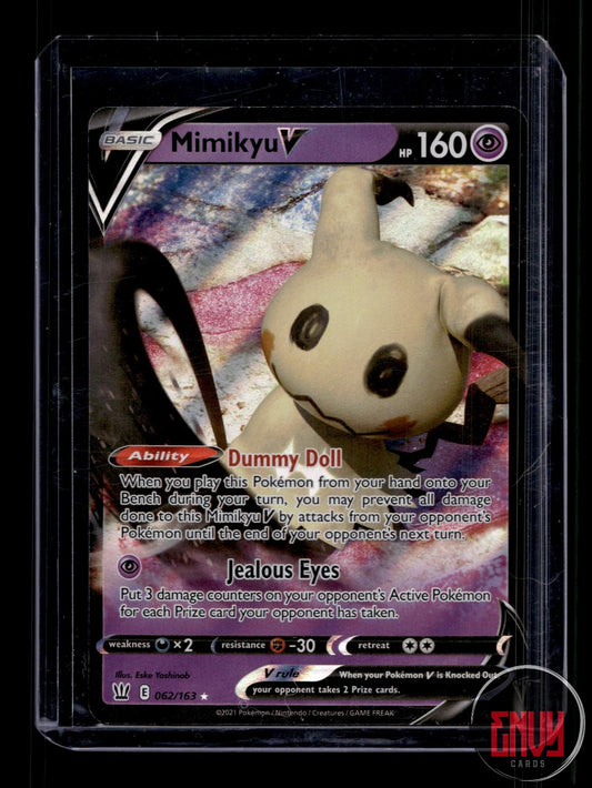 Mimikyu V Near Mint 062/163 V Rare Battle Styles Pokemon Holo