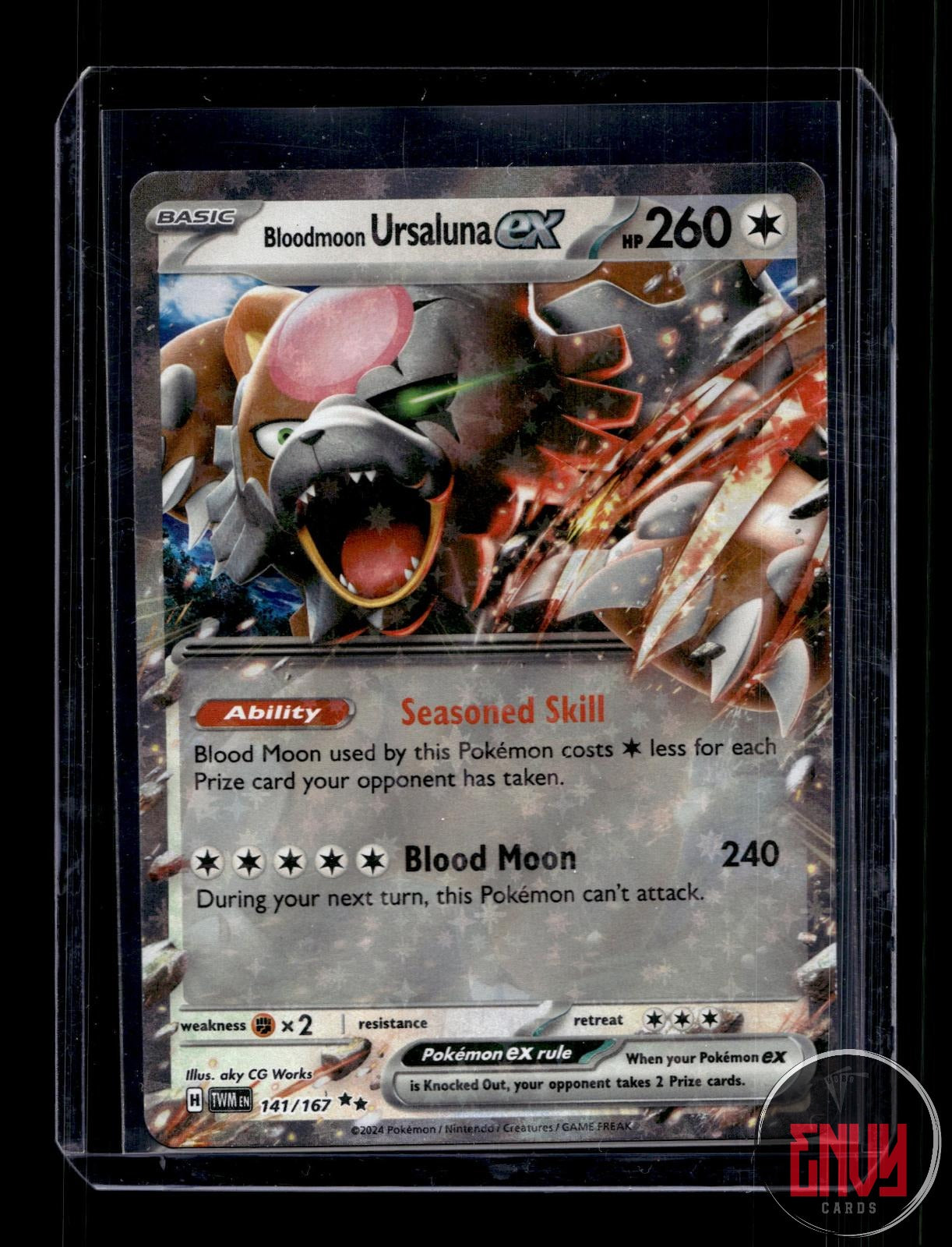 Bloodmoon Ursaluna ex NM 141/167 Double Rare Twilight Masquerade Pokemon Holo