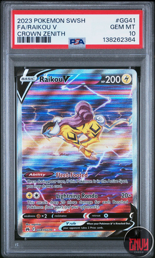 Raikou V Gg41/gg70 Sword Shield Crown Zenith Pokemon PSA 10