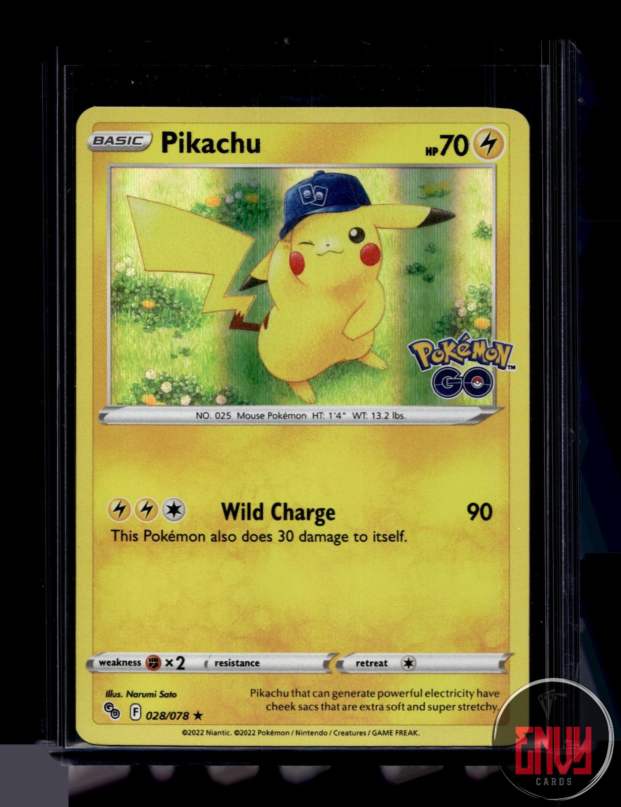 Pikachu Near Mint 028/078 Rare Pokemon GO Pokemon Holo
