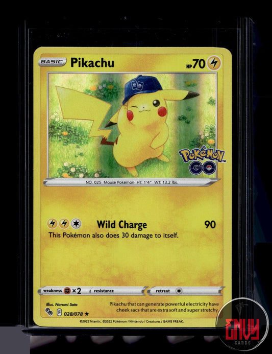 Pikachu Near Mint 028/078 Rare Pokemon GO Pokemon Holo