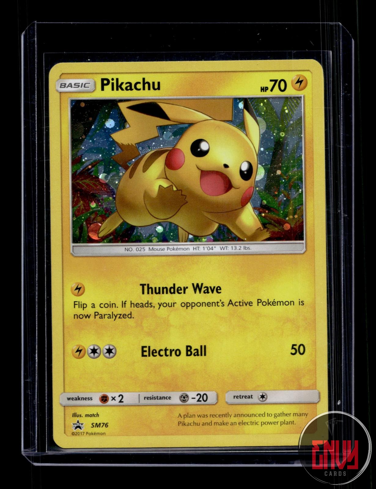 Pikachu Near Mint SM76 Promo Sun & Moon Promo Pokemon Holo