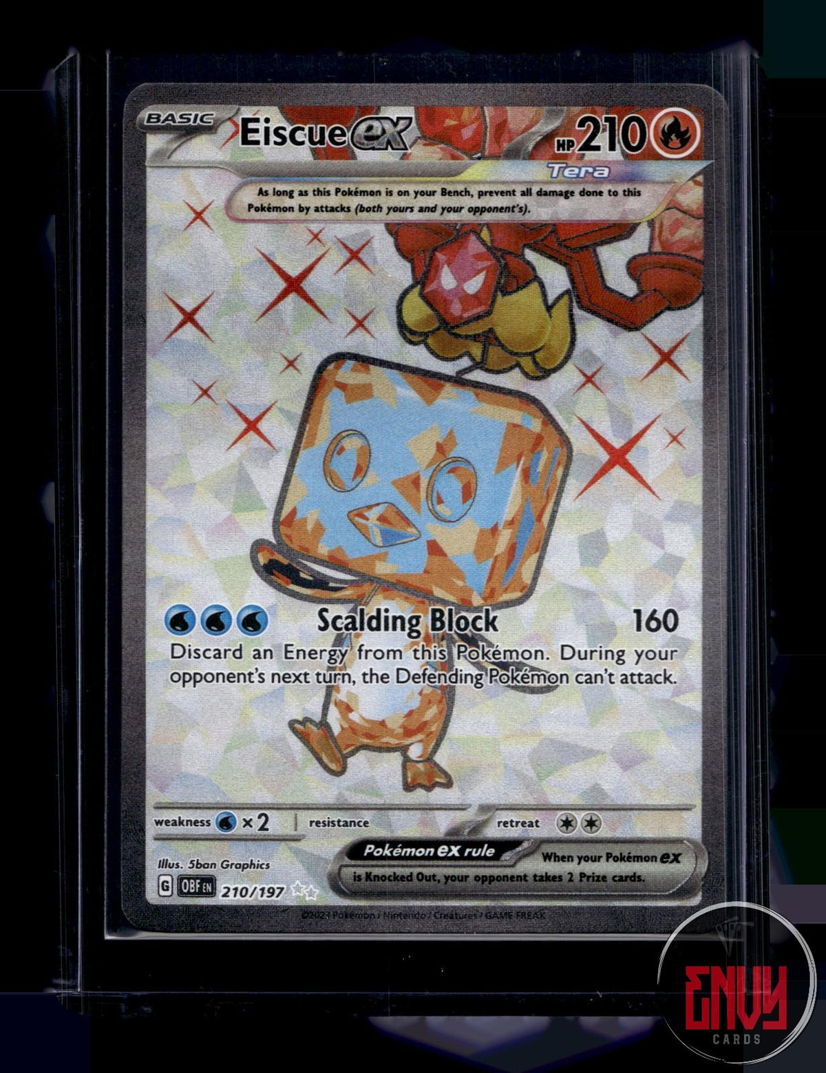 Eiscue ex Near Mint 210/197 Ultra Rare Obsidian Flames Pokemon Holo