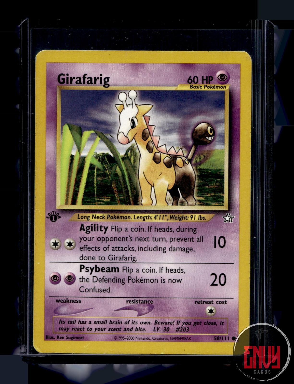 Girafarig Moderately Played 58/111 Common Neo Genesis Pokemon 1st Edition