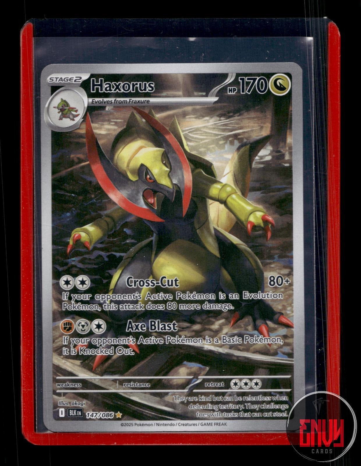 Haxorus Near Mint 147/086 Illustration Rare Black Bolt Pokemon Holo