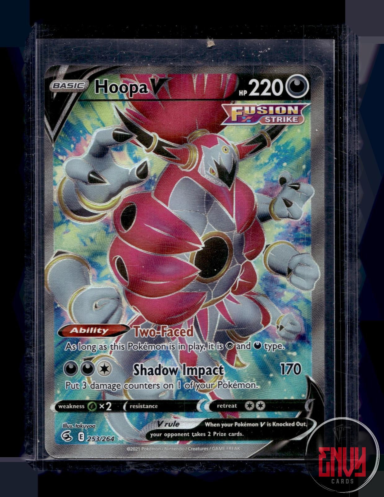 Hoopa V Lightly Played 253/264 Ultra Rare Fusion Strike Pokemon Holo
