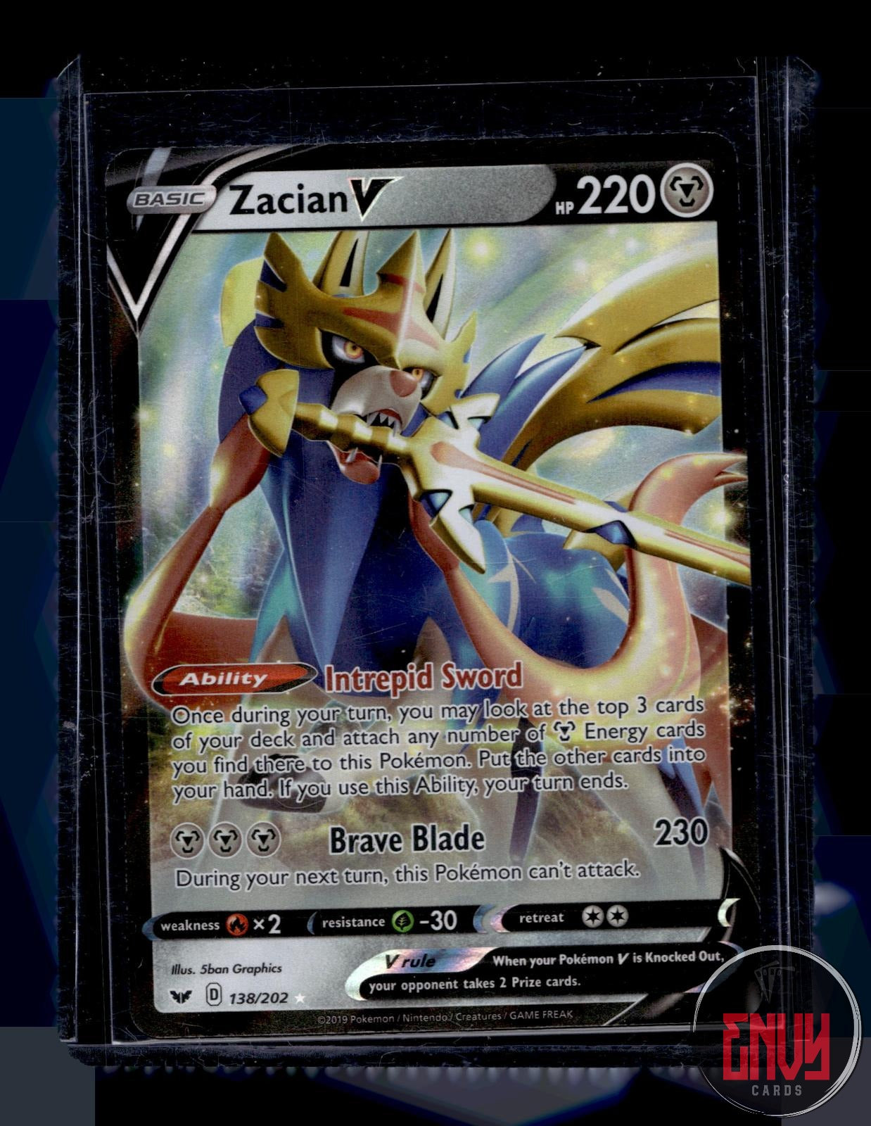 Zacian V Lightly Played 138/202 V Rare Sword & Shield Pokemon