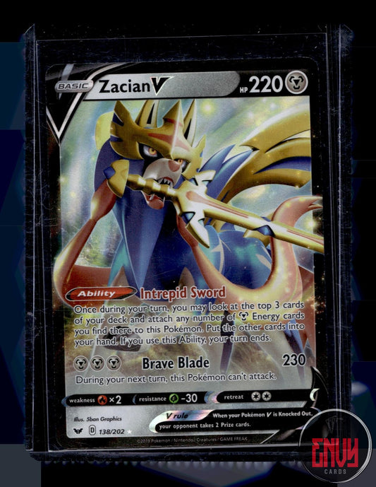 Zacian V Lightly Played 138/202 V Rare Sword & Shield Pokemon
