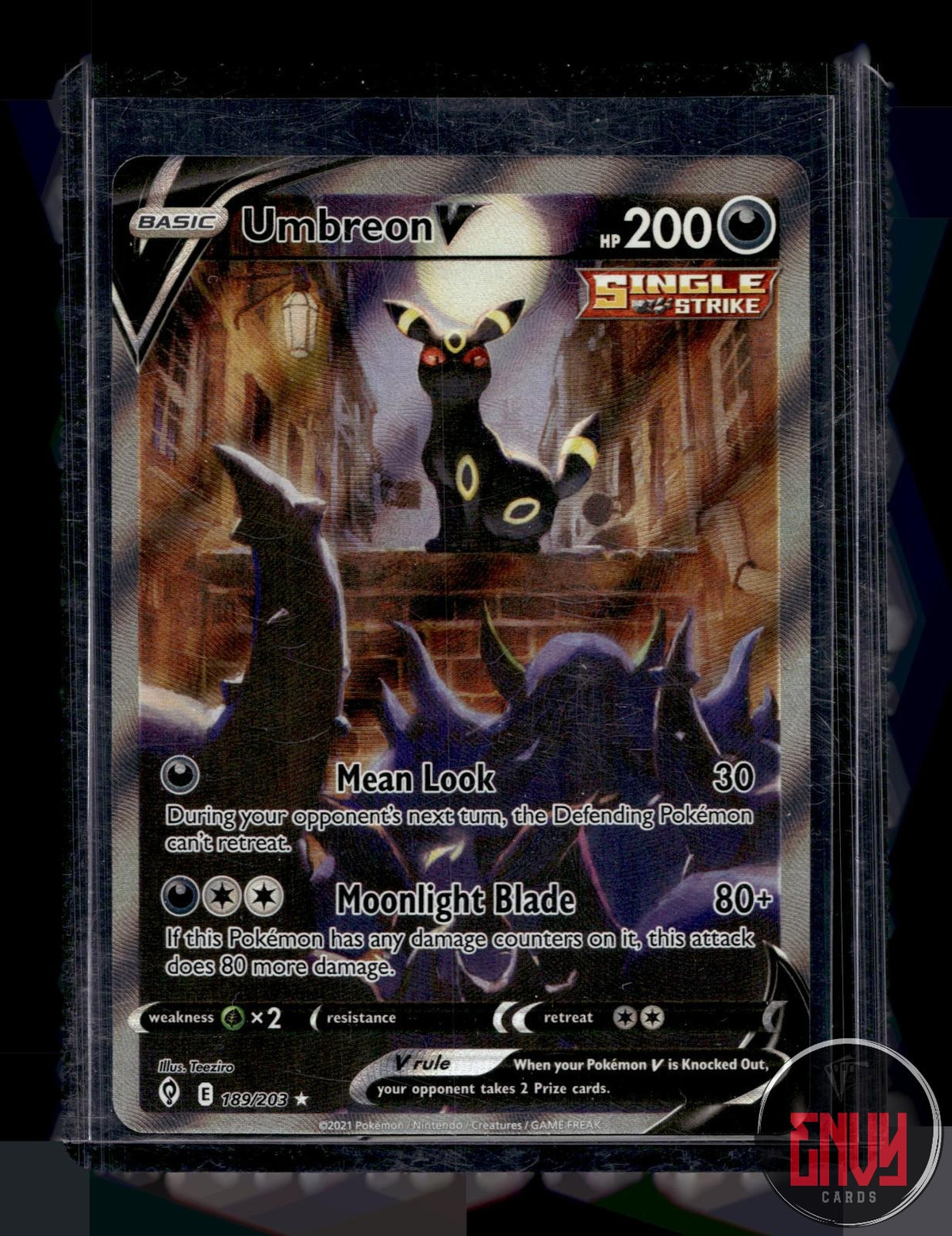 Umbreon V NM 189/203 UR Evolving Skies Pokemon Holo