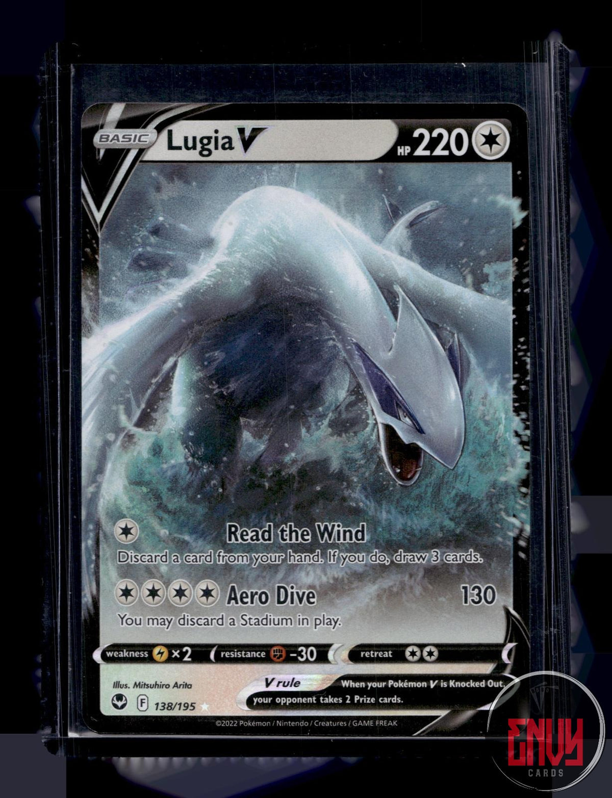 Lugia V NM 138/195 V Rare Silver Tempest Pokemon Holo