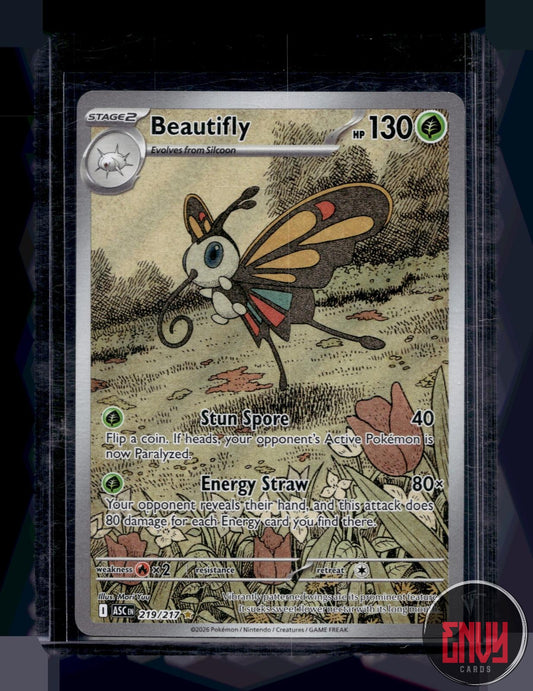 Beautifly Near Mint 219/217 Illustration Rare Ascended Heroes Pokemon